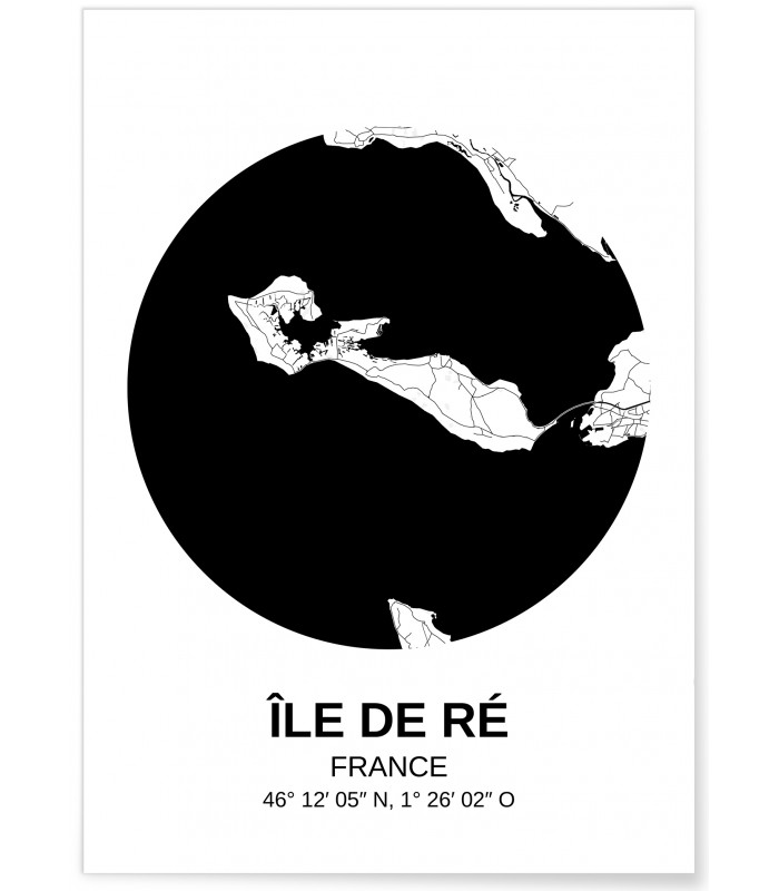 Affiche Carte Ile de Ré