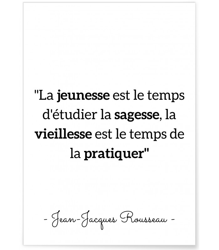 Affiche Rousseau : "La jeunesse est le temps d'étudier"