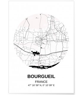 Affiche Carte Bourgueil