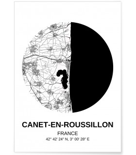 Affiche Carte Canet-en-Roussillon