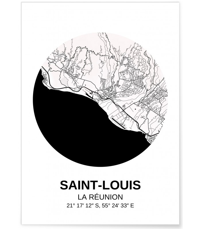 Affiche Carte Saint-Louis