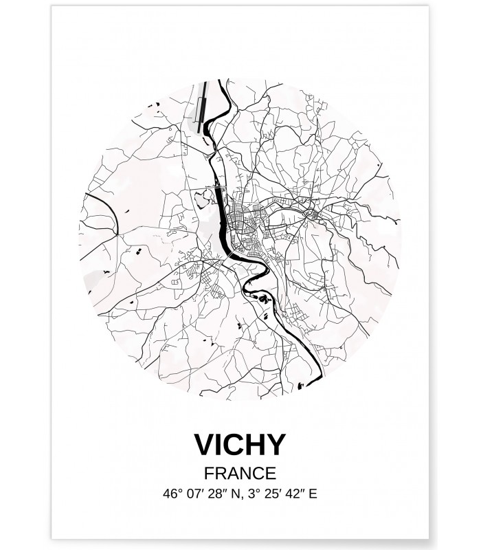 Affiche Carte Vichy