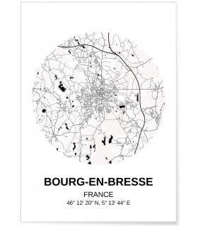 Affiche Carte Bourg-en-Bresse