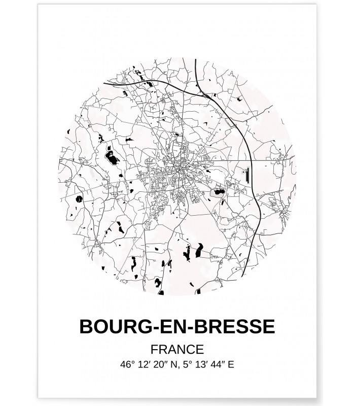 Affiche Carte Bourg-en-Bresse