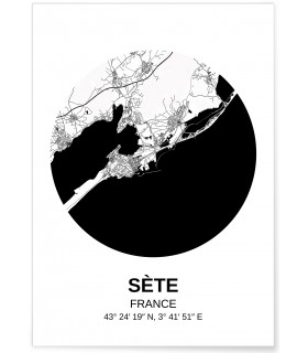 Affiche Carte Sète