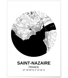 Affiche Carte Saint-Nazaire