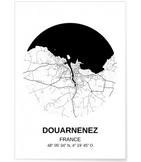 Affiche Carte Douarnenez