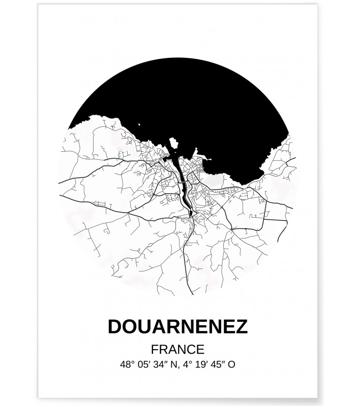 Affiche Carte Douarnenez