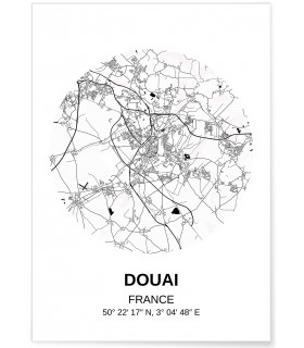 Affiche Carte Douai