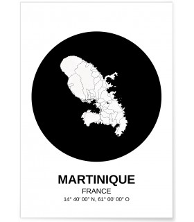 Affiche Carte Martinique