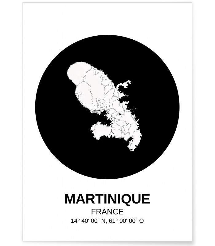 Affiche Carte Martinique