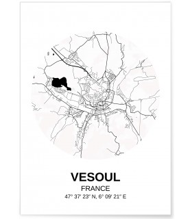 Affiche Carte Vesoul