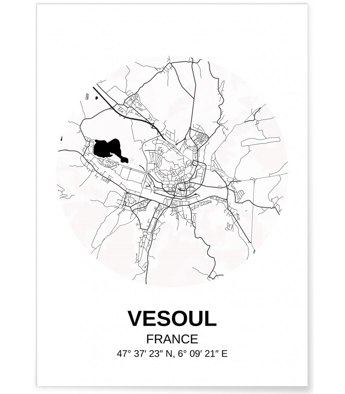 Affiche Carte Vesoul