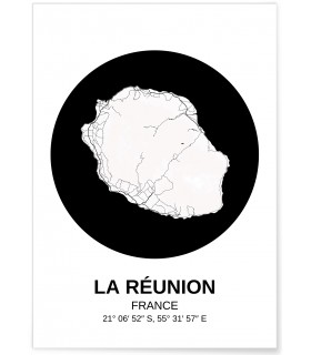Affiche Carte La Réunion