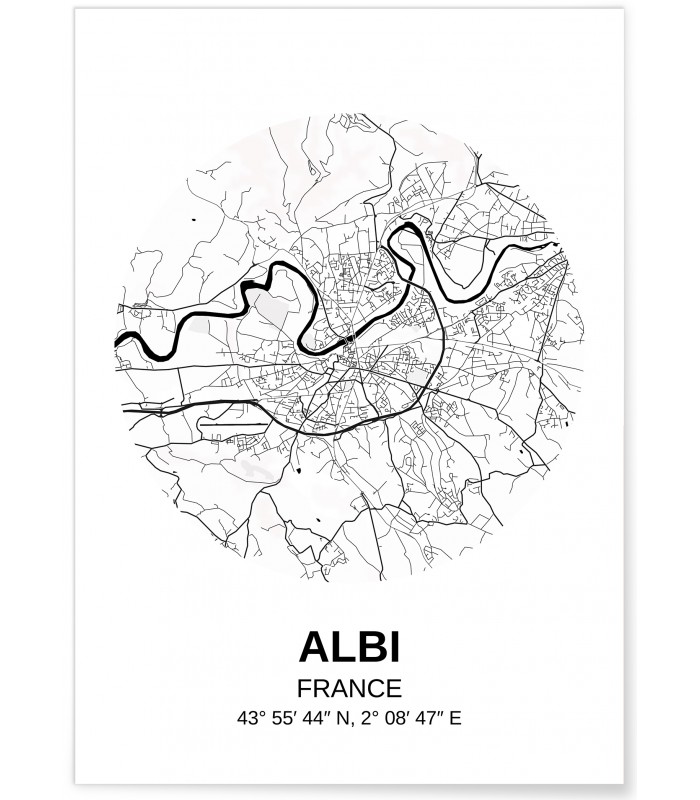 Affiche Carte Albi