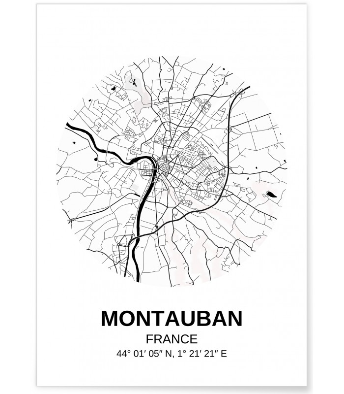 Affiche Carte Montauban