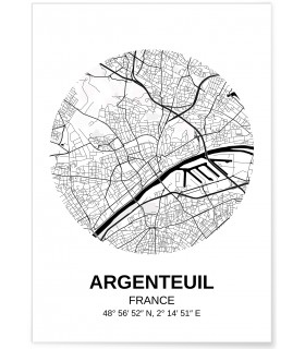 Affiche Carte Argenteuil