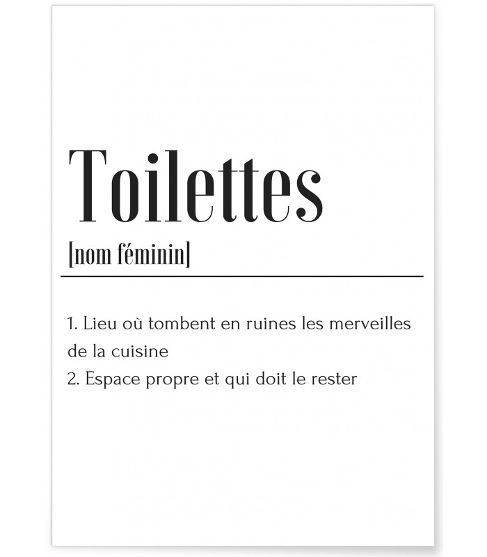 Affiche Définition Toilettes