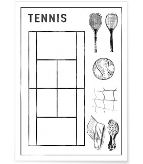 Affiche Terrain de tennis