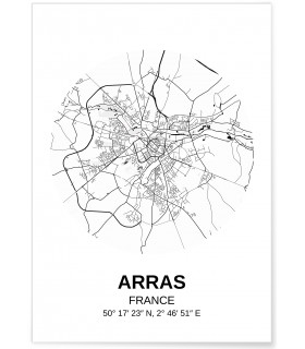 Affiche Carte Arras