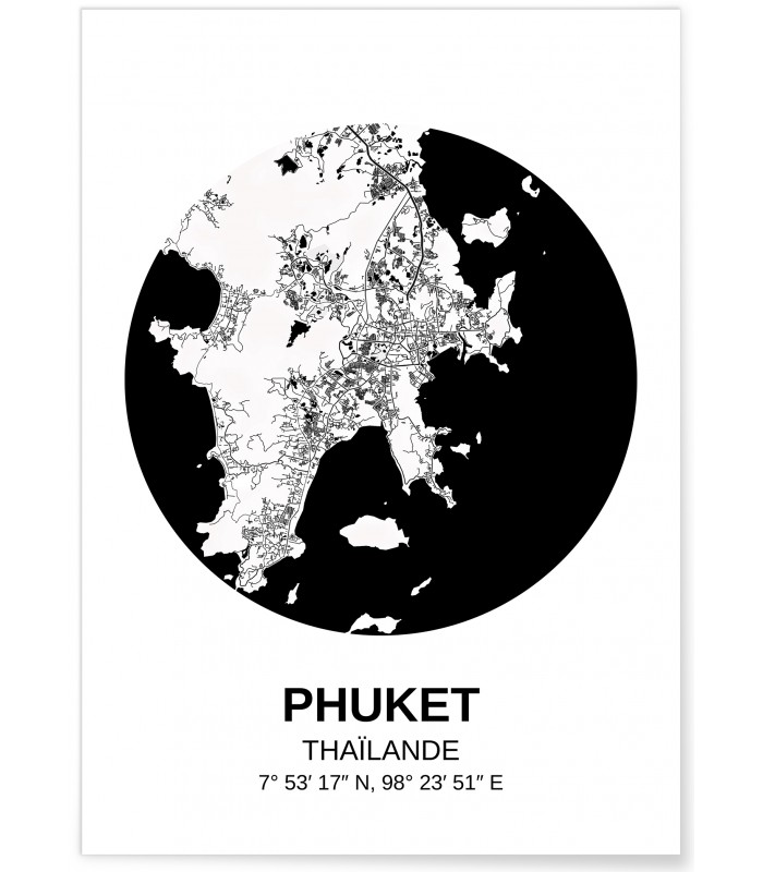 Affiche Carte Phuket