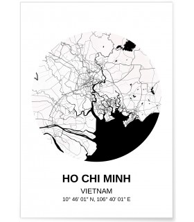 Affiche Carte Ho Chi Minh