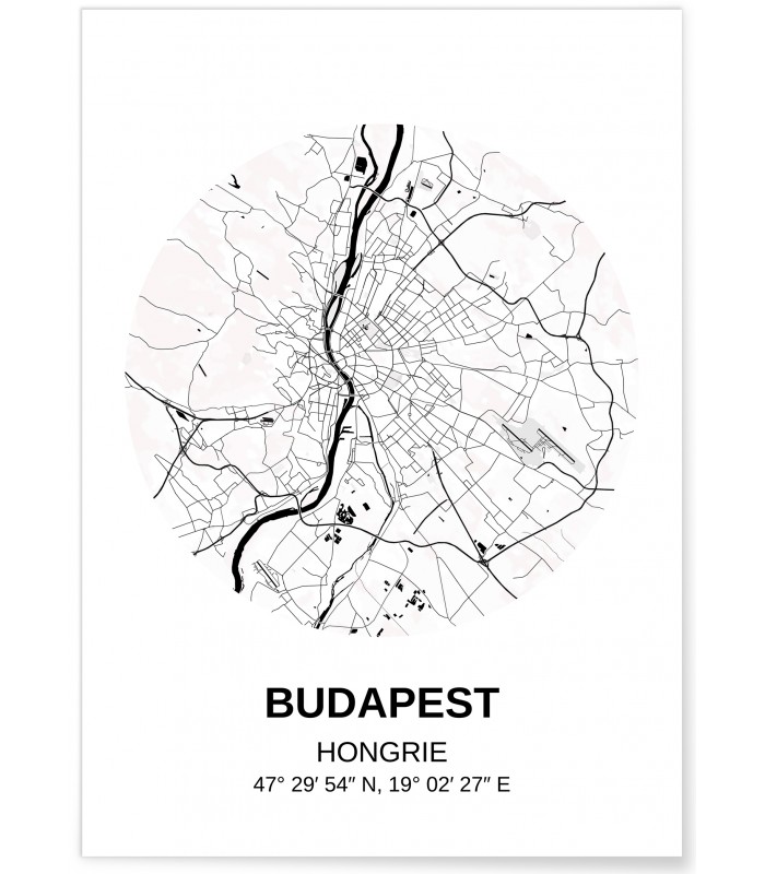 Affiche Carte Budapest