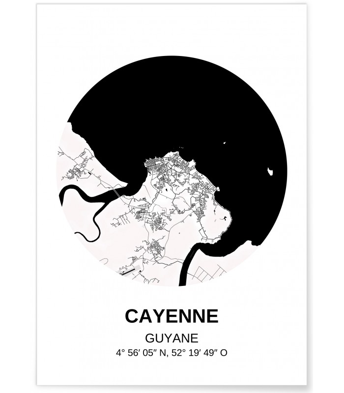 Affiche Carte Cayenne