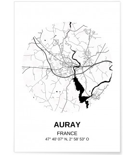 Affiche Carte Auray