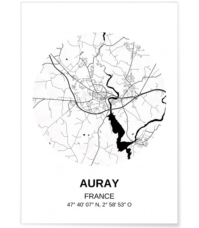 Affiche Carte Auray