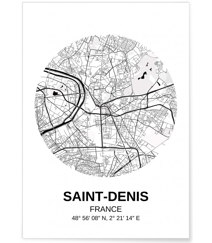 Affiche Carte Saint-Denis