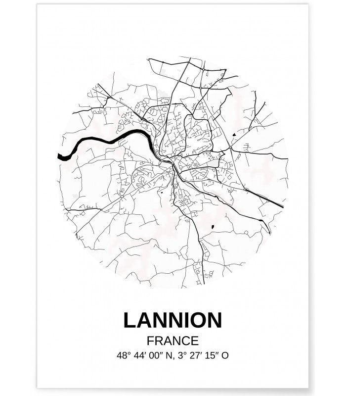 Affiche Carte Lannion