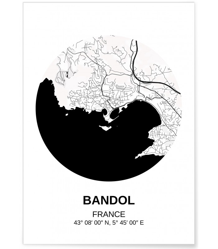 Affiche Carte Bandol