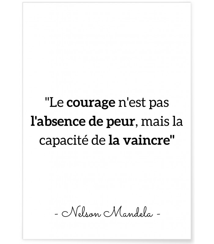 Affiche Mandela "Le courage...'