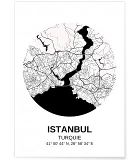 Affiche Carte Istanbul