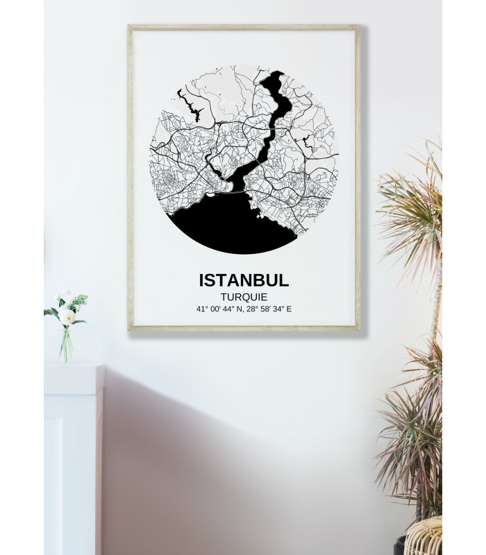 Affiche Carte Istanbul