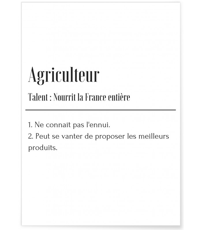 Affiche Définition Agriculteur