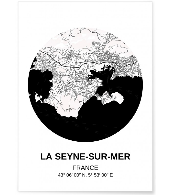 Affiche Carte La Seyne-sur-Mer