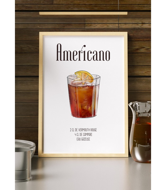 Affiche Cocktail Americano