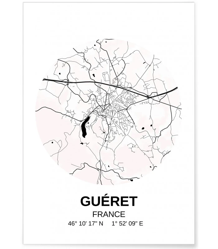 Affiche Carte Guéret