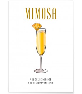Affiche Cocktail Mimosa