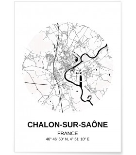 Affiche Carte Chalon-sur-Saône