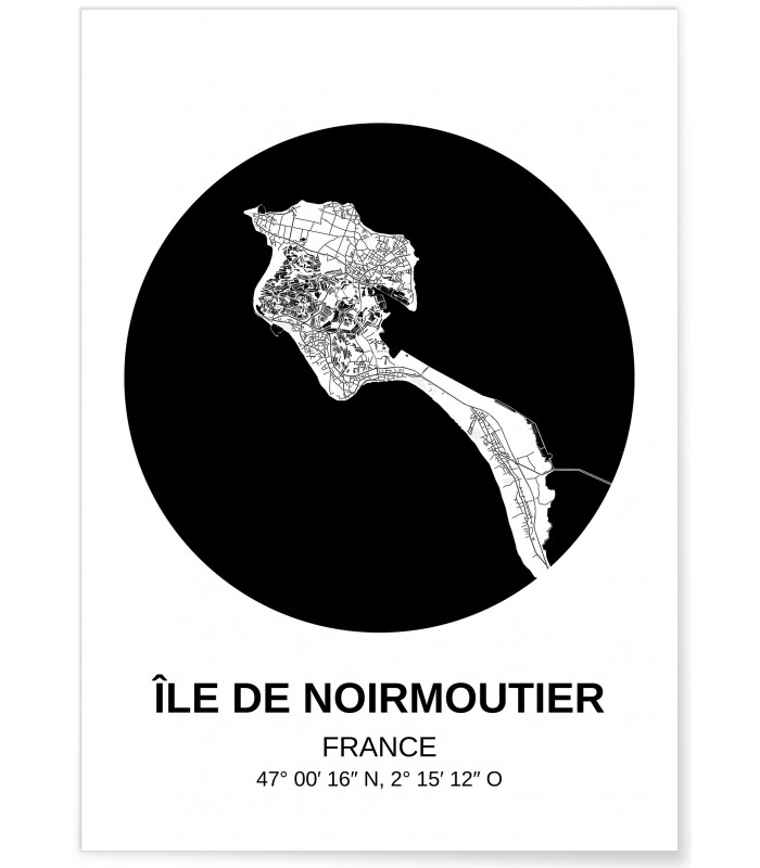 Affiche Carte Île de Noirmoutier