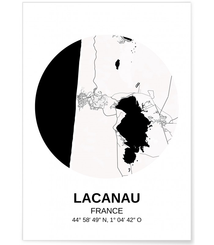 Affiche Carte Lacanau