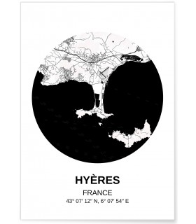 Affiche Carte Hyères
