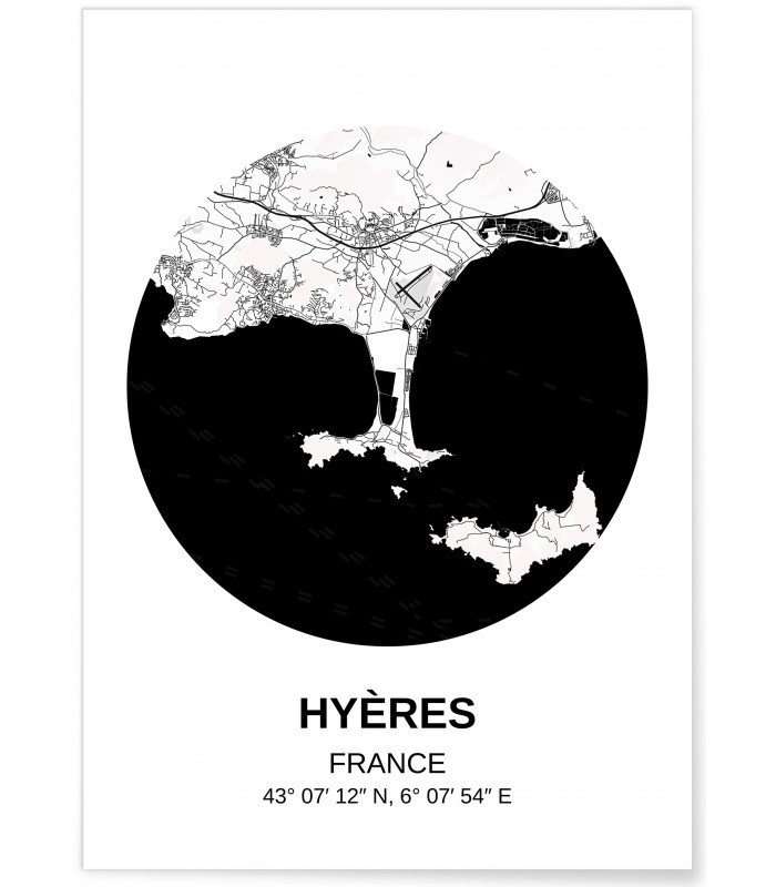 Affiche Carte Hyères