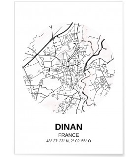 Affiche Carte Dinan