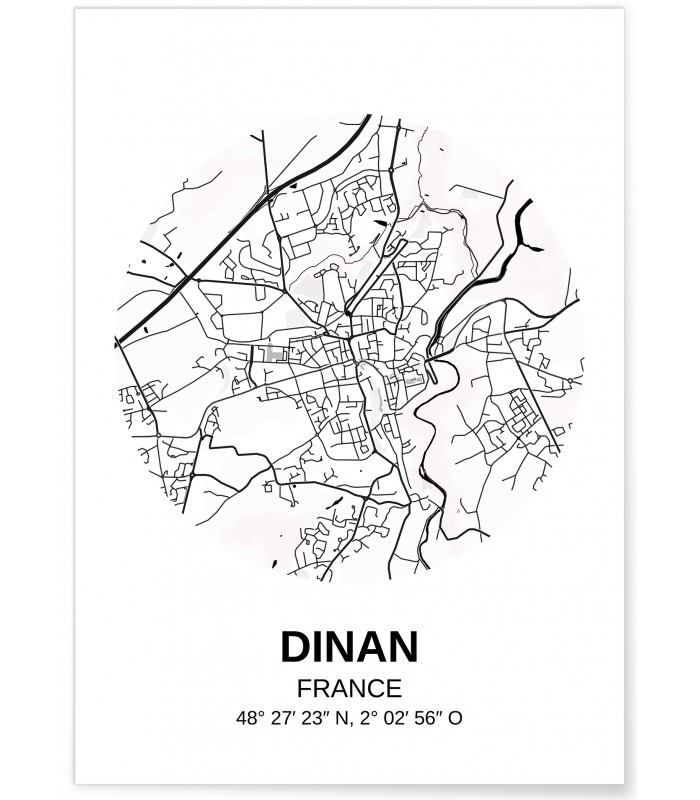 Affiche Carte Dinan