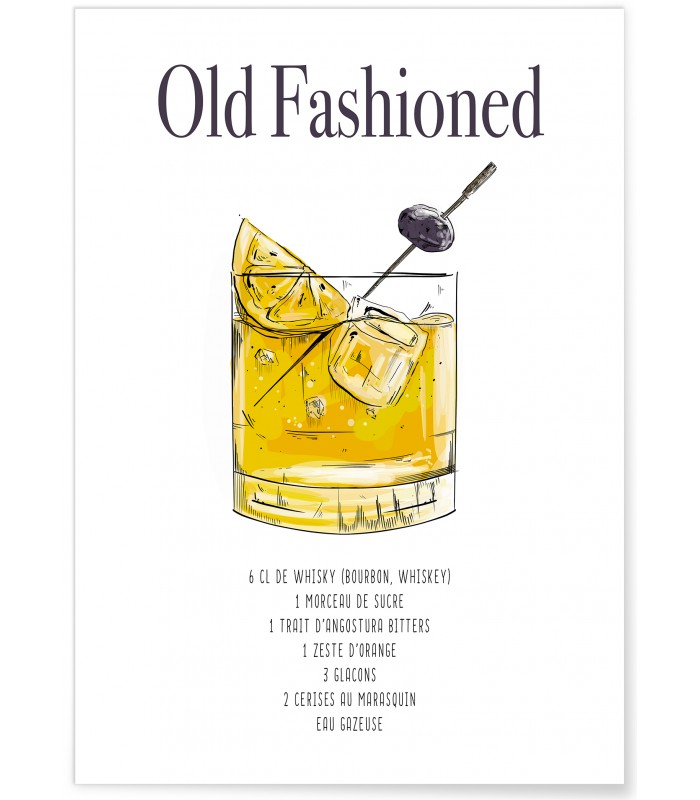 Affiche Cocktail Old Fashioned