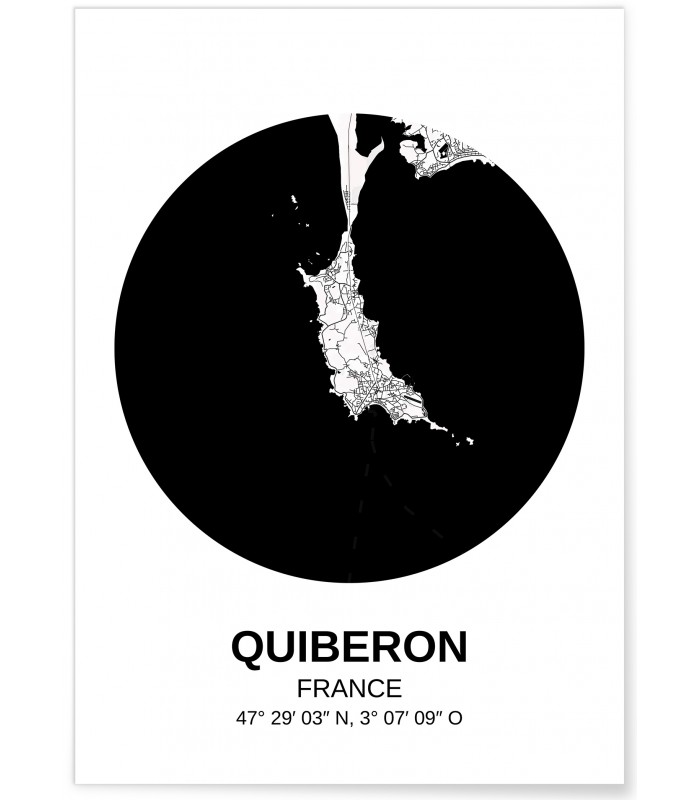 Affiche Carte Quiberon